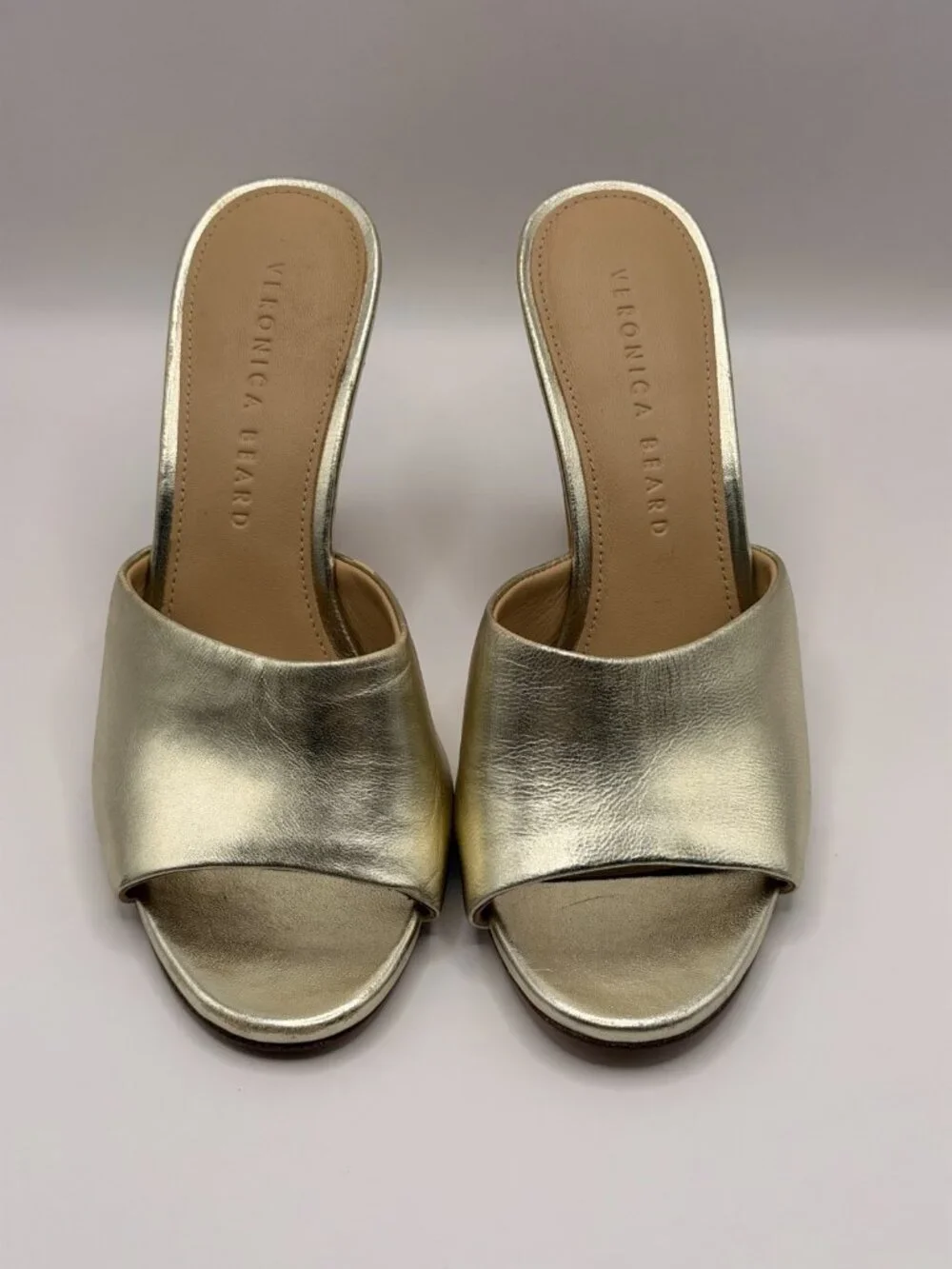 Veronica Beard Womens Dali Metallic Gold Cork Wedge Sandals Sz 6.5 M
